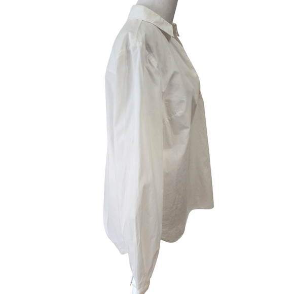 Reiss White Veronica Long Sleeved Classic V-Neck Blouse Size 8 - Picture 8 of 14